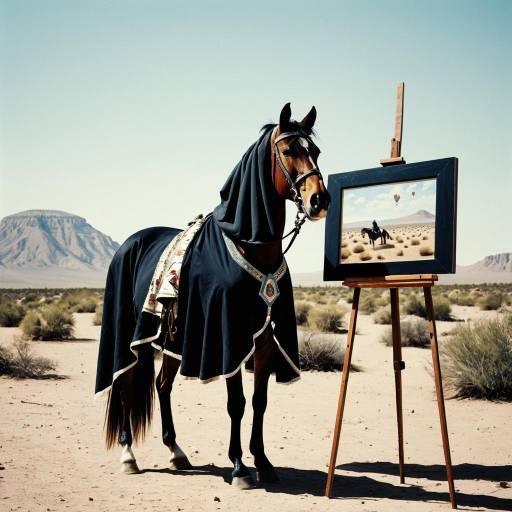 Magical Horse in a Surreal Desert