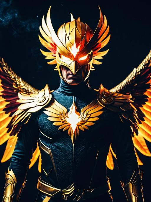 Man in Glowing Phoenix Costume