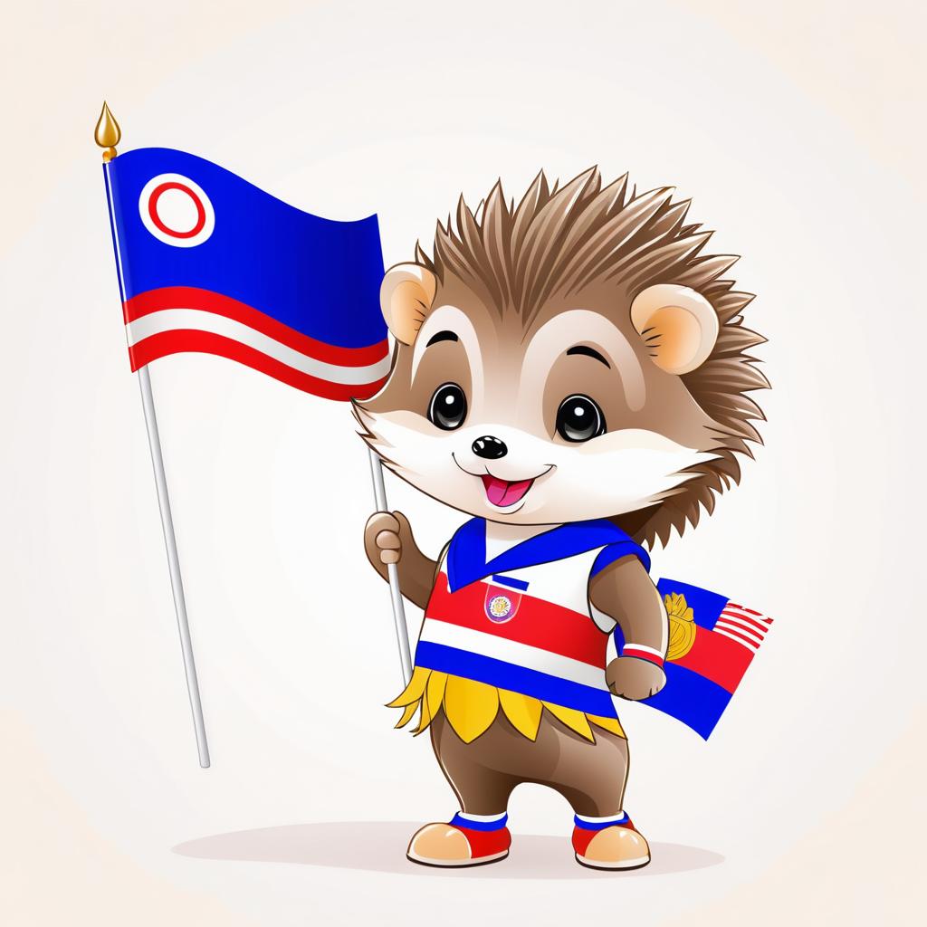 Playful Hedgehog with Thailand Flag Design