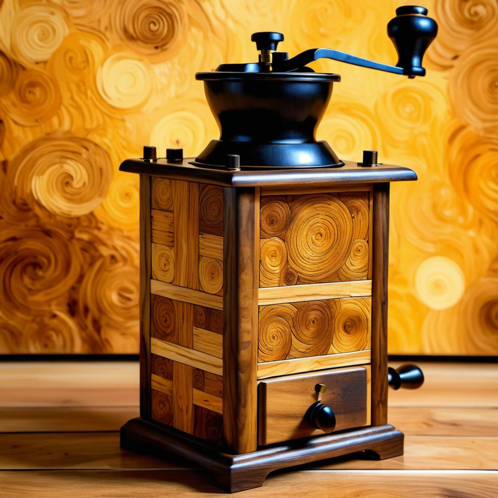 Rustic Coffee Grinder in Classic Art Styles