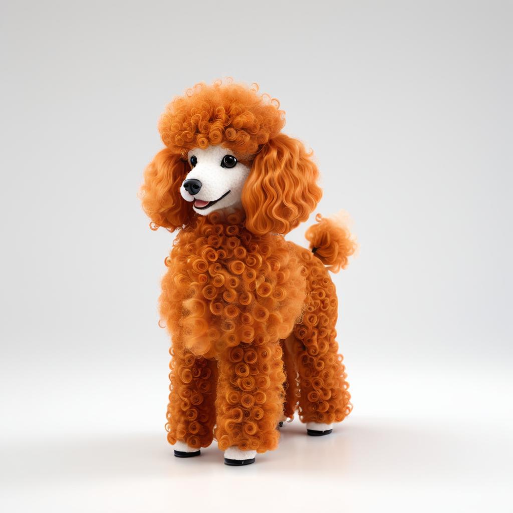 Realistic Poodle with Curly Fur Artwork