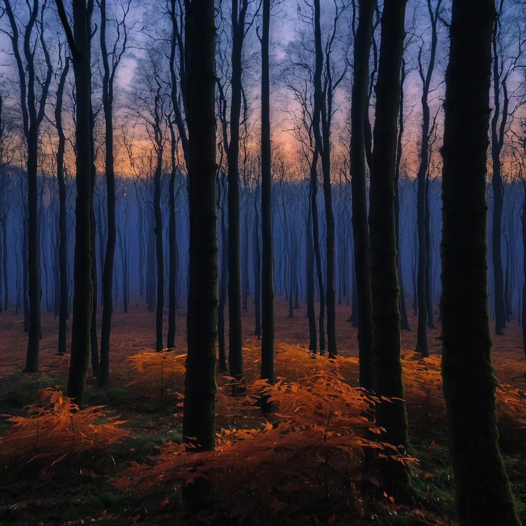 Autumn Twilight Forest Serenity