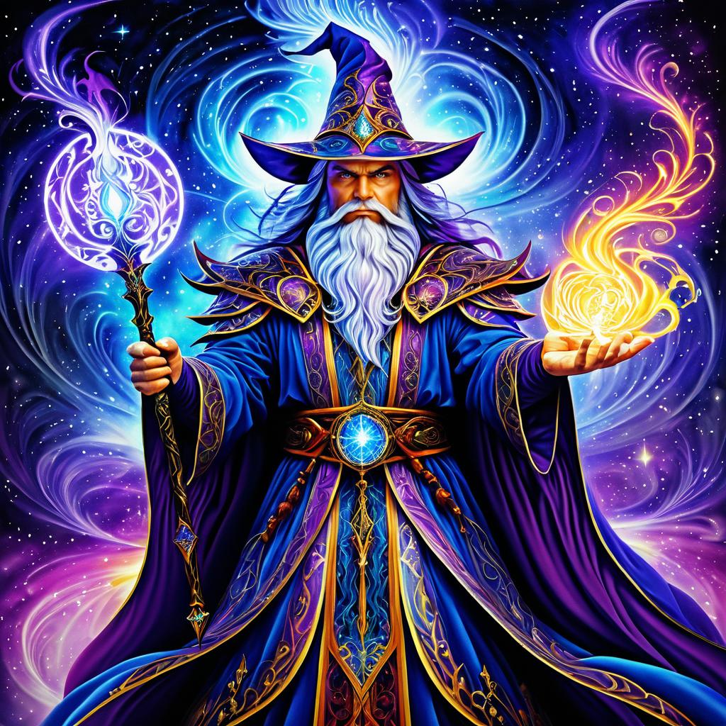 Vivid Fantasy Wizard Artwork Creation