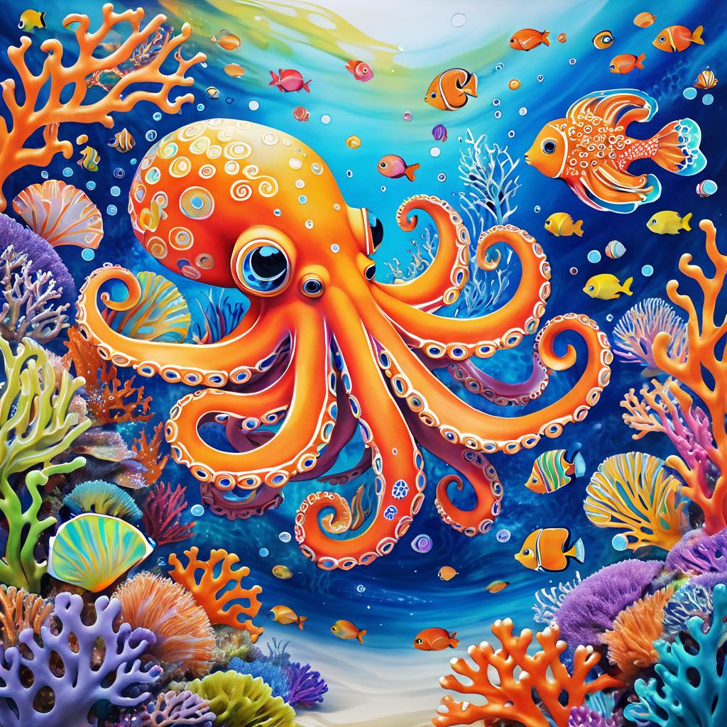 Whimsical Underwater Octopus Artist