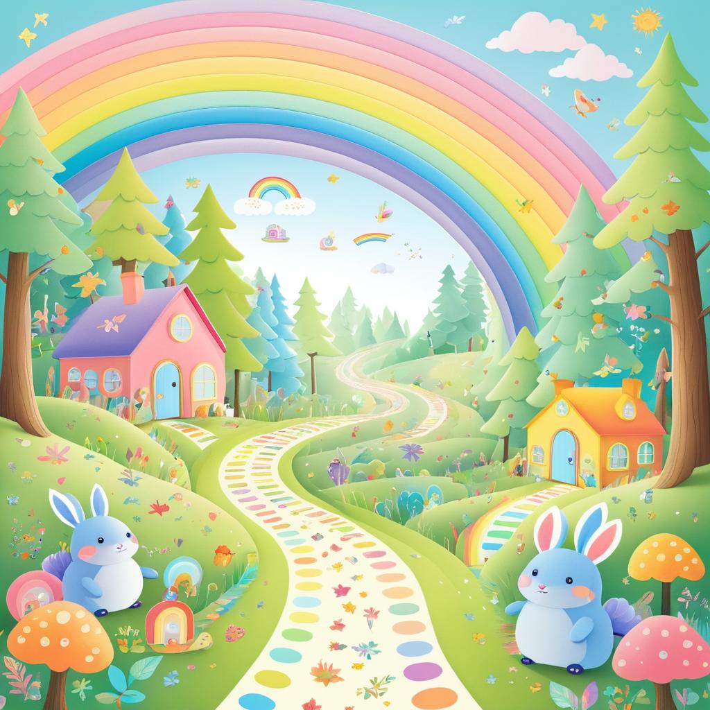 Whimsical Rainbow Trail in a Closet