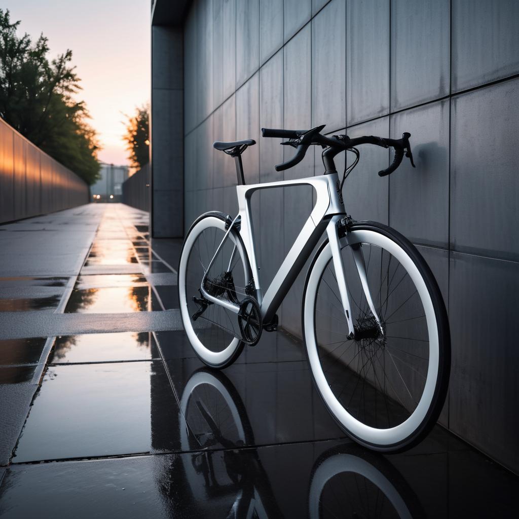 Futuristic Bicycle in Urban Dawn