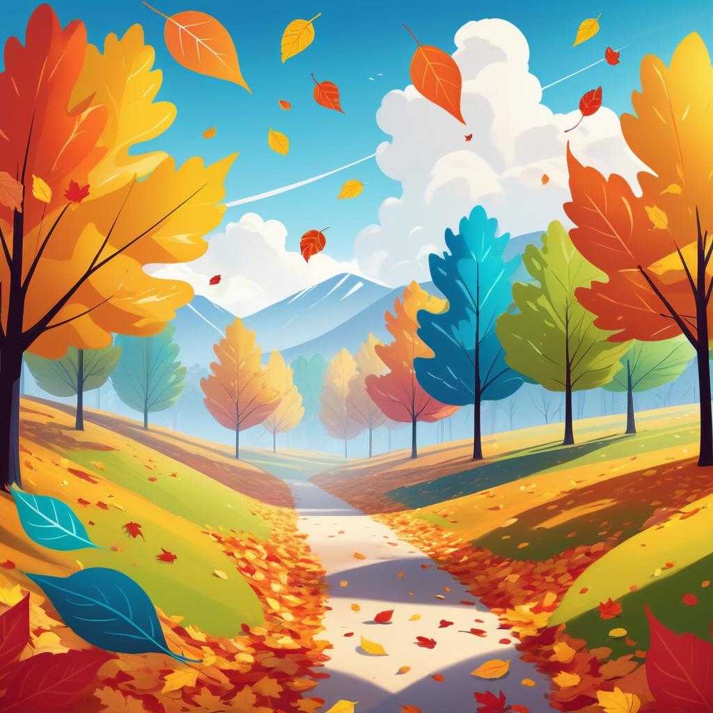 Vibrant Whimsy of Falling Leaves