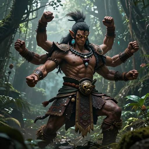 Fierce Four-Armed Warrior Concept Art