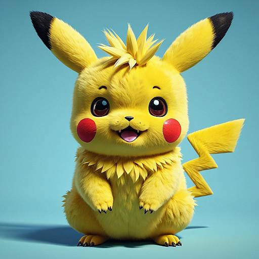 Fluffy 3D Pikachu Character