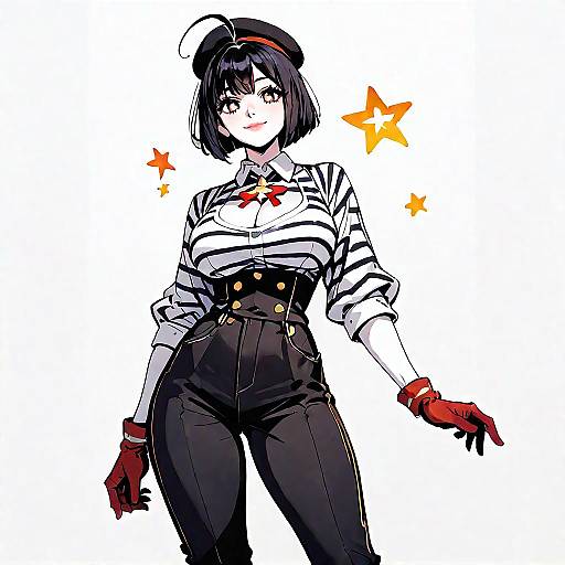 Anime Girl with Star and Beret