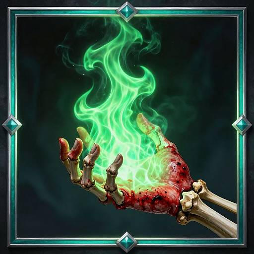 Skeleton Casting Green Flame Spell