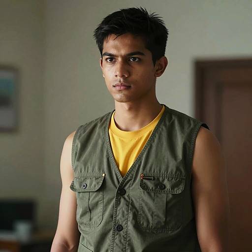 Confident Young Man in Dramatic Lighting