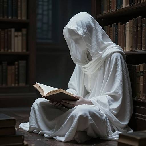 Spectral Reader in Shadowy Library