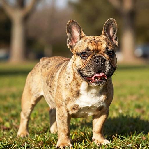 Sunlit Brindle French Bulldog Puppy Portrait