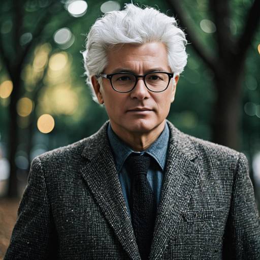 Mature Man in Tweed Blazer with Glasses