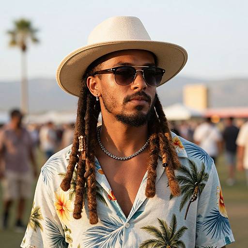 Coachella Style Dark-Skinned Man