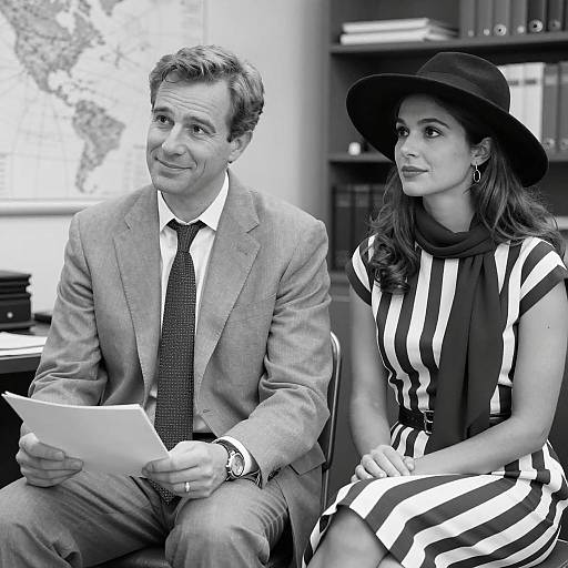 Elegant Office Couple in Black and White