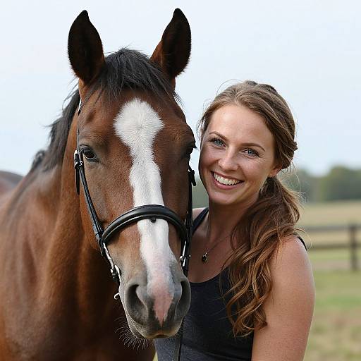 Warm Bond Between Woman and Horse