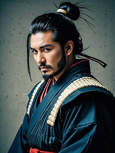 Samurai Man Bun Cosplay Portrait