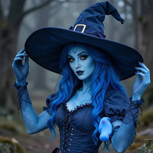 Blue Queen Of Hearts Witch