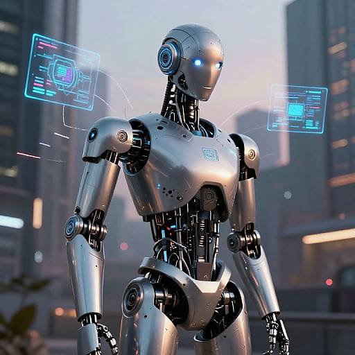 Cyberpunk Humanoid Robot Concept Art