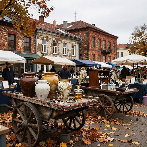 Vintage Autumn Market Scene