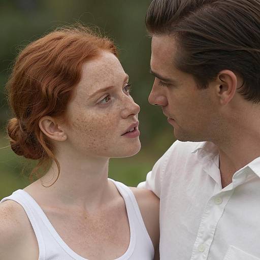 Intimate Close-Up of Couple Gazing at Each Other