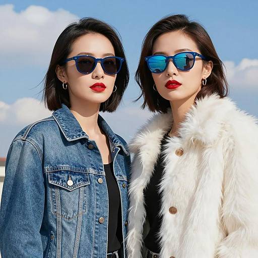 Stylish Duo Under a Bright Sky