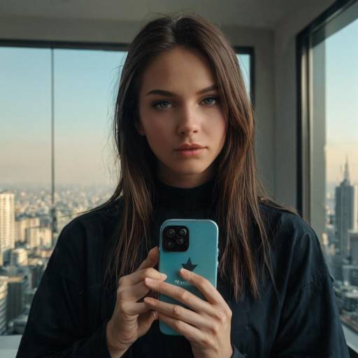 Young Woman Taking Selfie in City Apartment