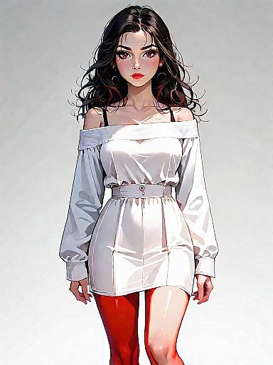 Chic Woman in Red Bodycon Dress