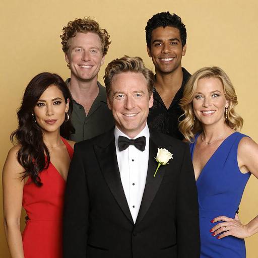 Group Portrait against Bright Yellow Background