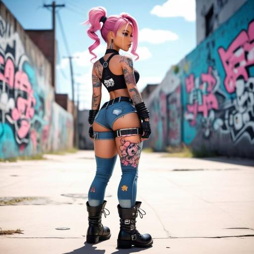 Futuristic Graffiti Character with Attitude