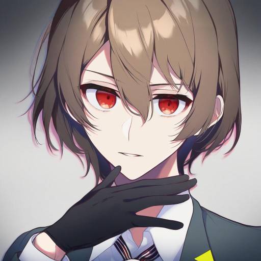 Illustration of Akechi gorou, persona in the style of Pochi (pochi-goya)