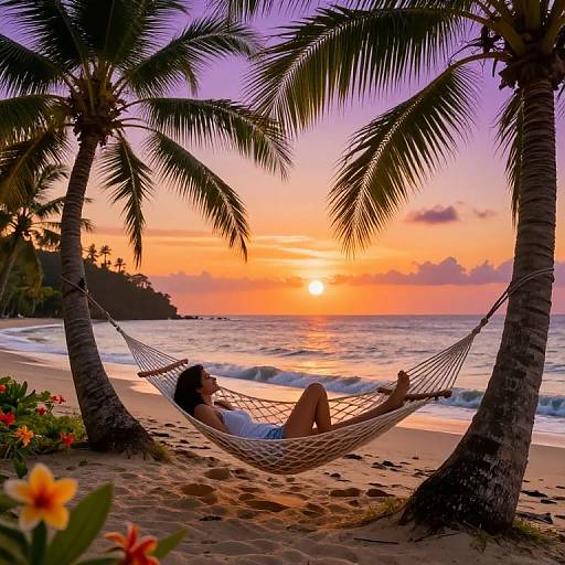 Tropical Beach Sunset Relaxation