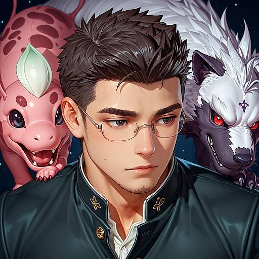 Illustration of Motoori shiro, tokyo afterschool summoners in the style of Nikichen
