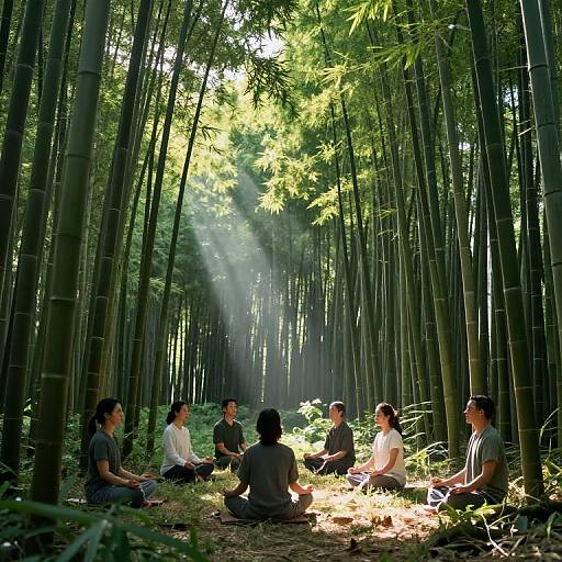 Mindful Meditation in Bamboo Forest