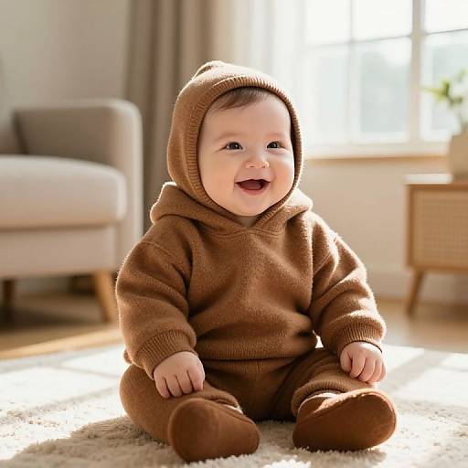Cozy Baby in Warm Brown Outfit
