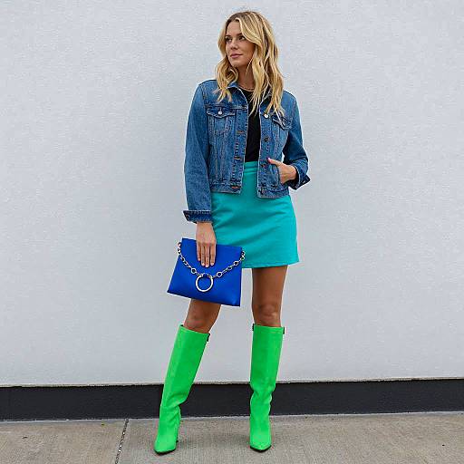 Fashionable Blonde Woman in Urban Outfit