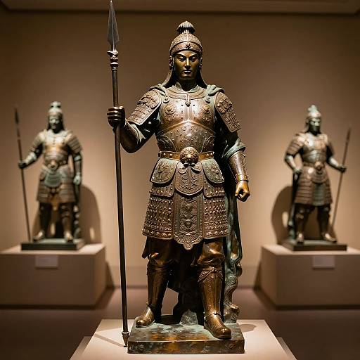 Bronze Warrior Statue in Museum
