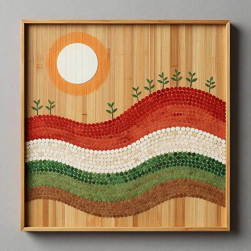 Engraved Bamboo Abstract Landscape