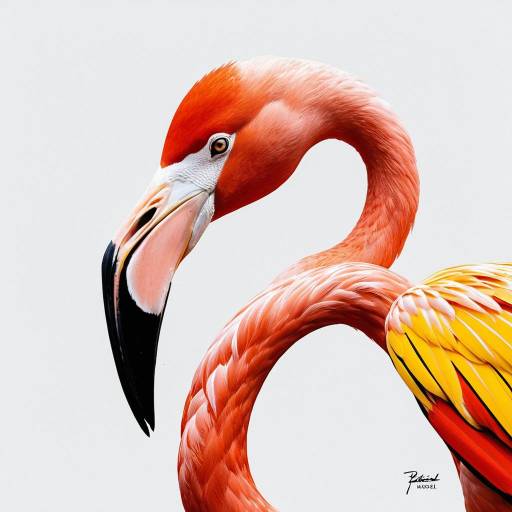 Patrick Nagel Style Flamingo Illustration