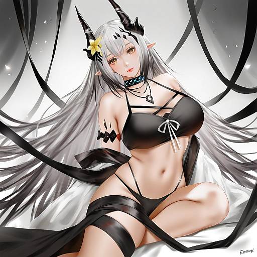 Illustration of Mudrock (silent night) (arknights), arknights in the style of Easonx