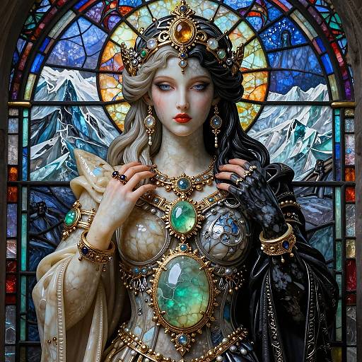 Intricate Gothic Jade Amulet Design