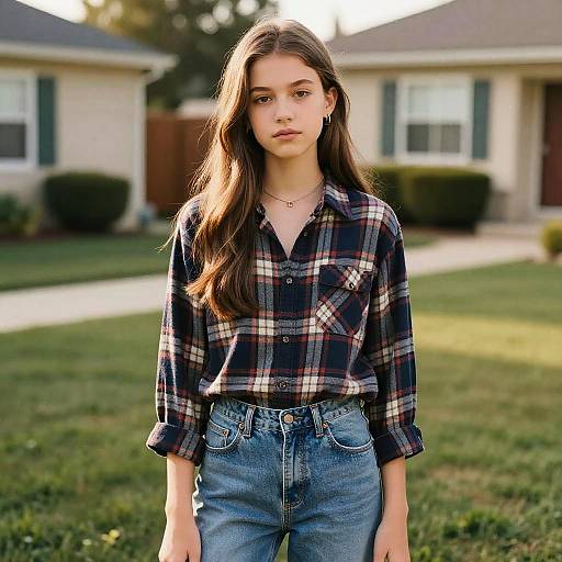 Teen Girl with Long Undercut Style