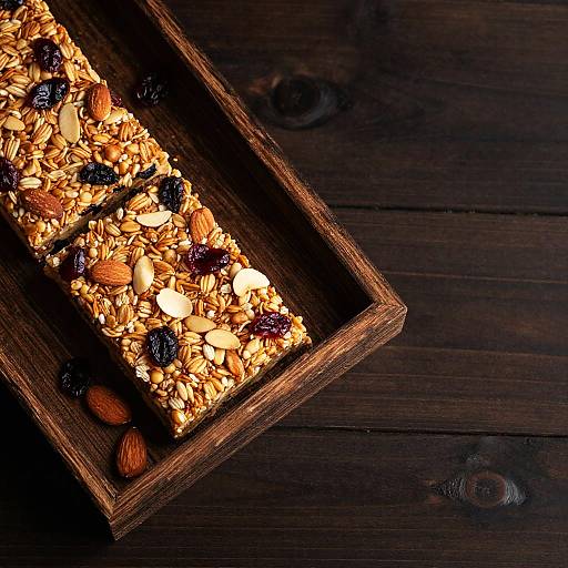 Rustic Granola Bars on Wooden Tray