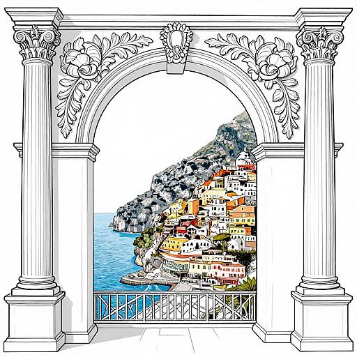 Mediterranean Coast Triumph Arch Illustration