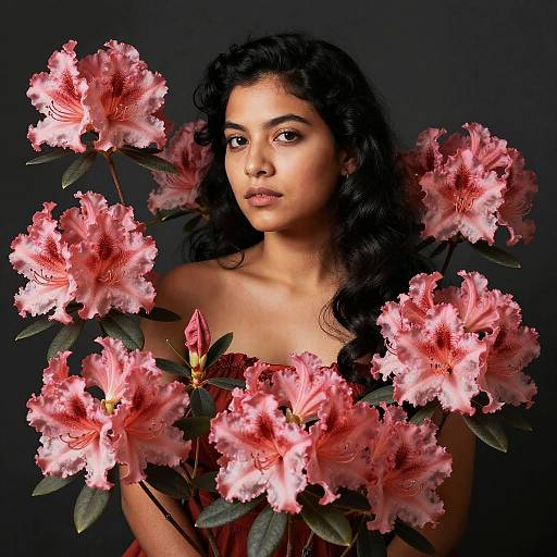 Radiant Azaleas Portrait in Rivera Style