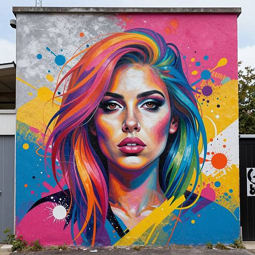Vibrant Street Art Mural by David Walker