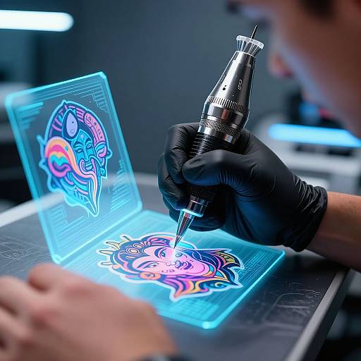 Futuristic AI-Guided Tattoo Artistry
