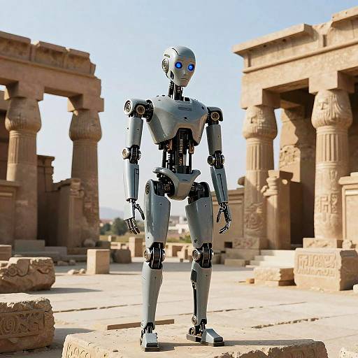 Brooding Robot at Temple Ruins